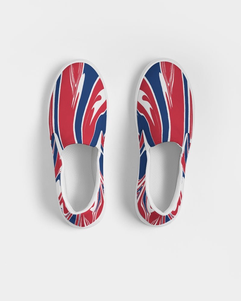 United Kingdom Flag Splash-Camo Women's Slip-On Canvas Shoe - Conscious Apparel Store