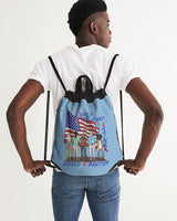 United We Stand Canvas Drawstring Bag (Blue) - Conscious Apparel Store