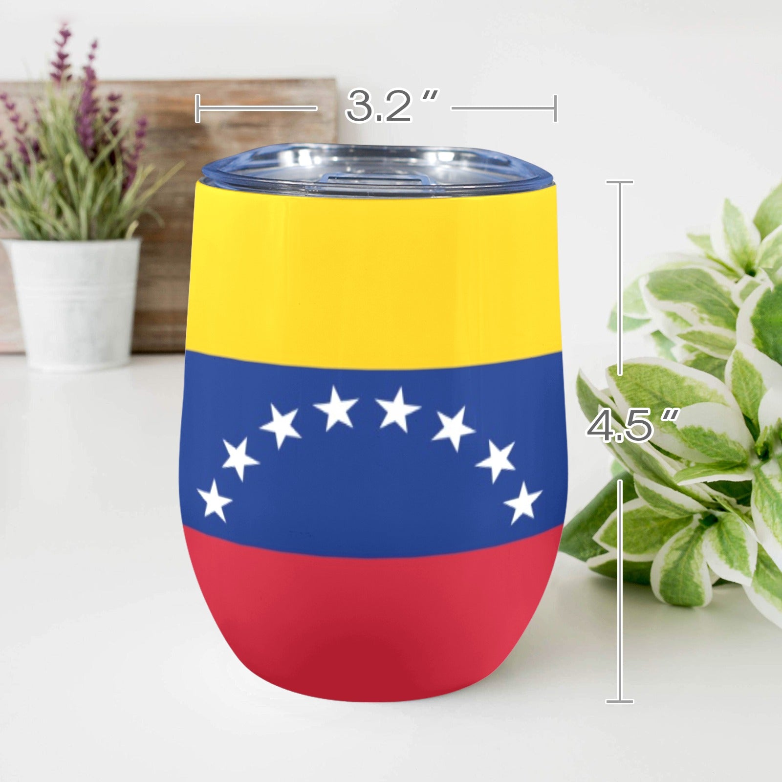 Venezuela Flag 12oz Wine Tumbler - Conscious Apparel Store