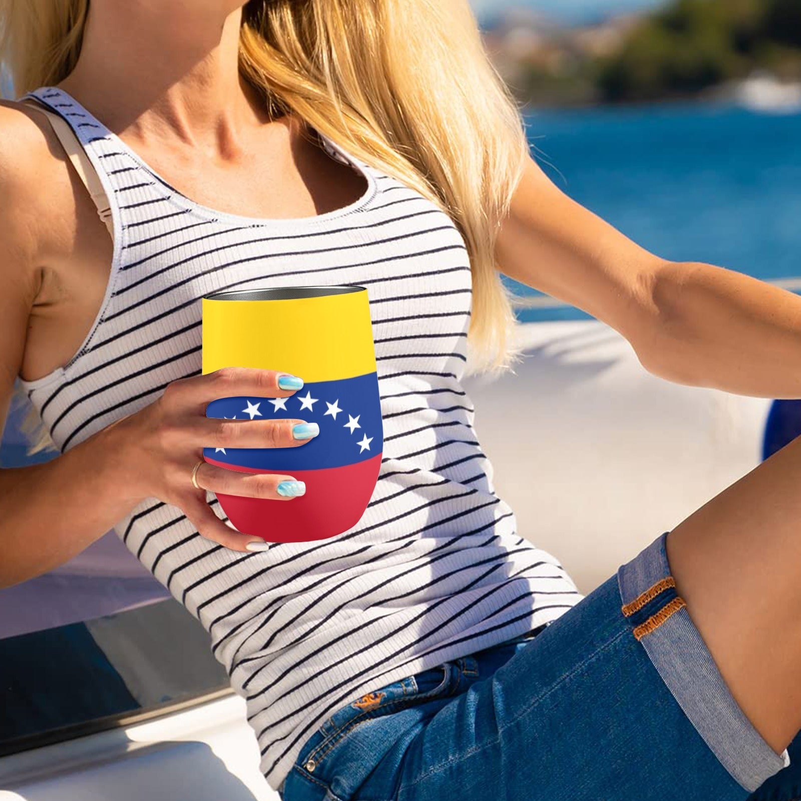 Venezuela Flag 12oz Wine Tumbler - Conscious Apparel Store