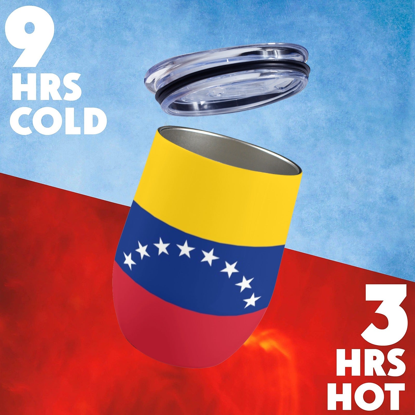 Venezuela Flag 12oz Wine Tumbler - Conscious Apparel Store