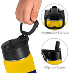 Venezuela Flag Kids Water Bottle with Straw Lid (12 oz) - Conscious Apparel Store