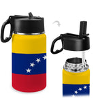 Venezuela Flag Kids Water Bottle with Straw Lid (12 oz) - Conscious Apparel Store