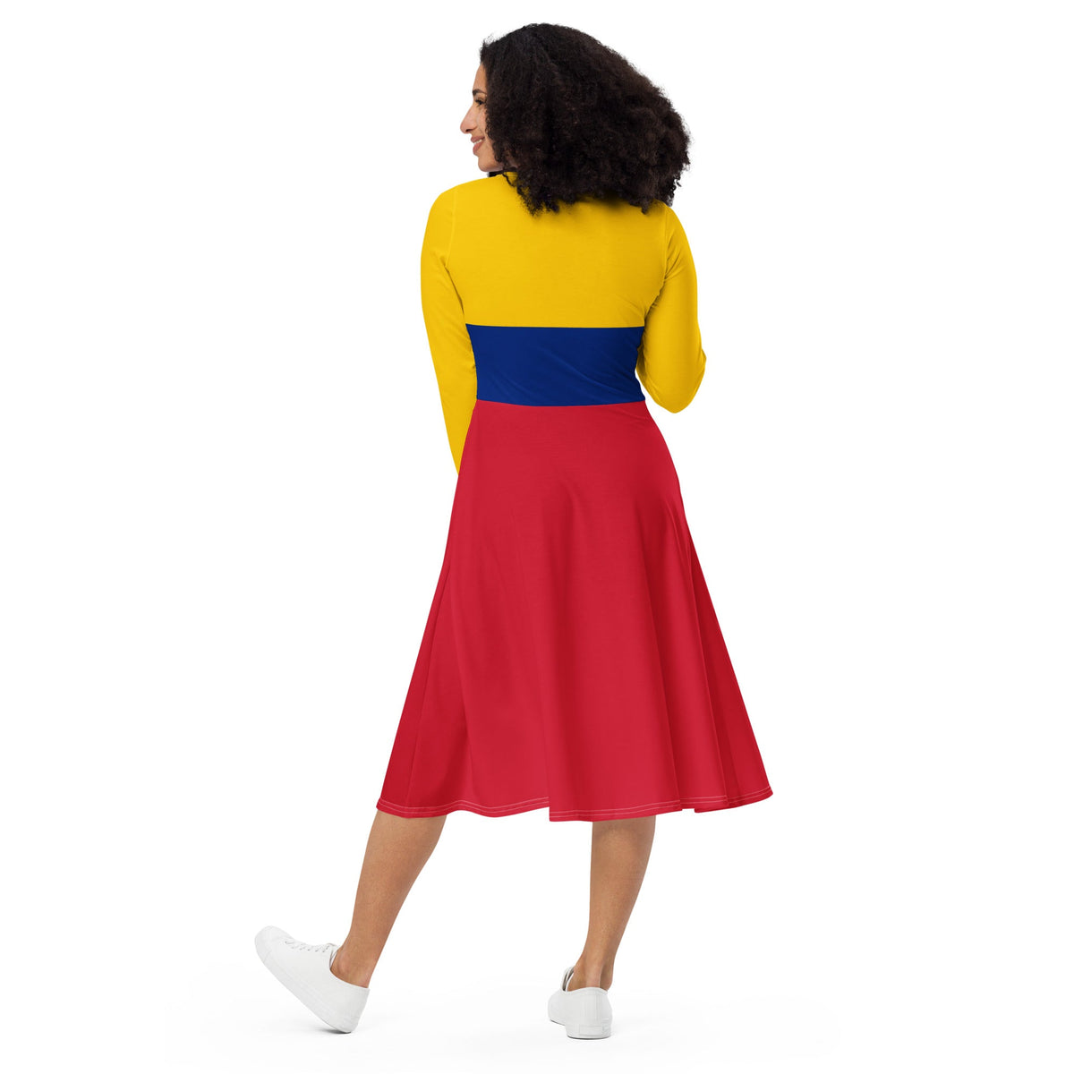 Venezuela Flag long sleeve midi dress - Conscious Apparel Store