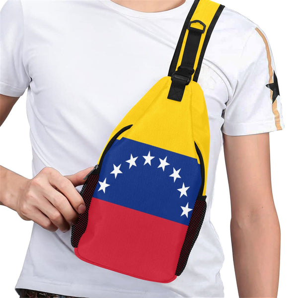 Venezuela Flag Men's Casual Chest Bag - Conscious Apparel Store