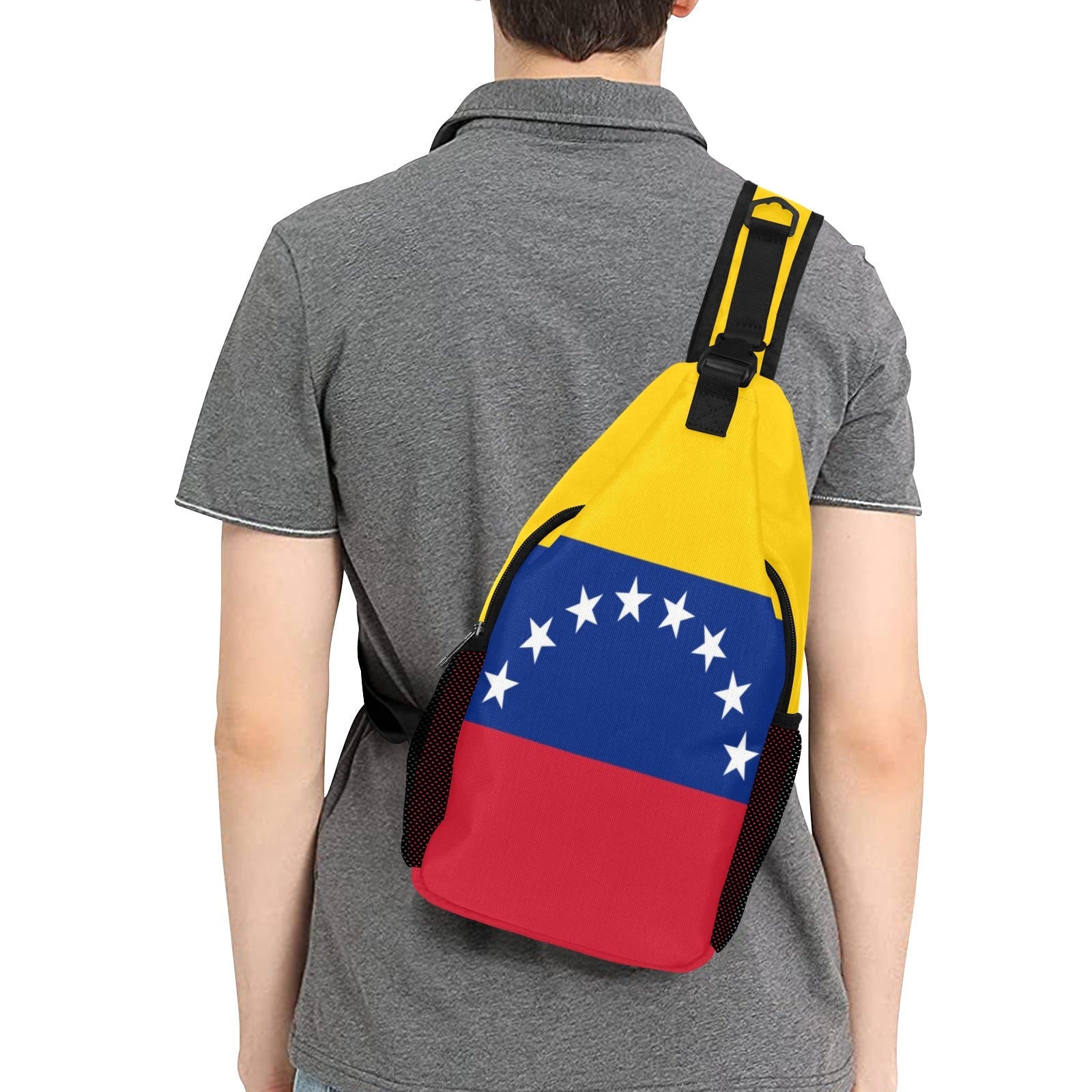 Venezuela Flag Men's Casual Chest Bag - Conscious Apparel Store