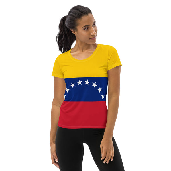 Venezuela Flag Women's Athletic T-shirt - Conscious Apparel Store
