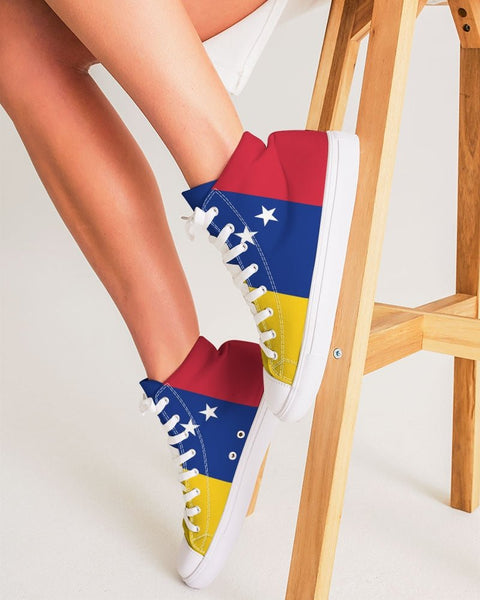 Venezuela Flag Women's Hightop Canvas Shoe - Conscious Apparel Store