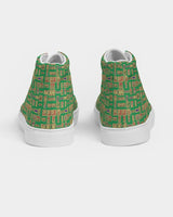 Women's Egyptian Hieroglyphics (Green) Hightop Canvas Shoe - Conscious Apparel Store