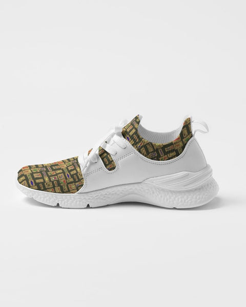 Women's Egyptian Hieroglyphics (Olive) Two-Tone Sneaker - Conscious Apparel Store